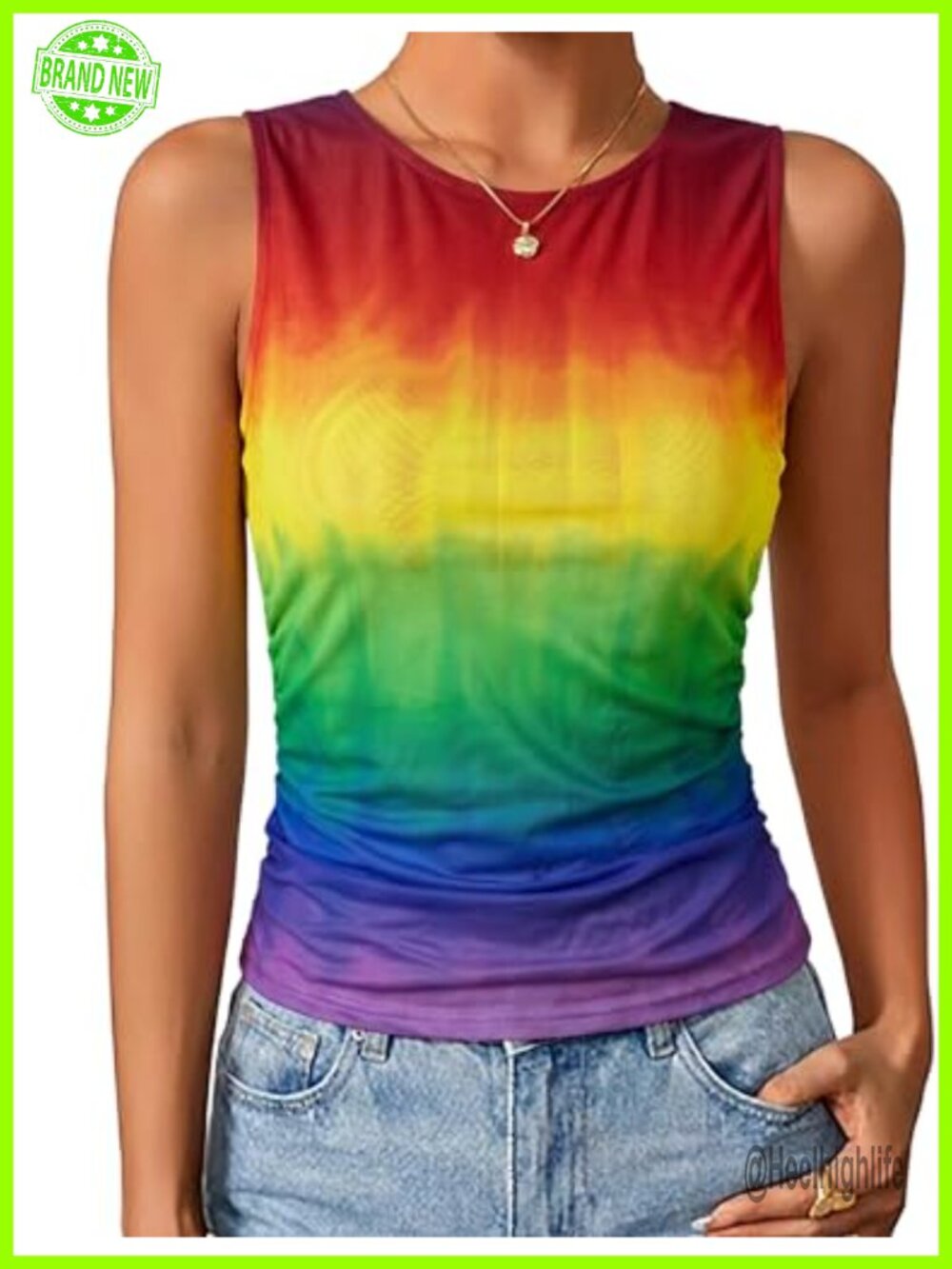Hawaiian Sleeveless Mesh Tank Top Women's Summer